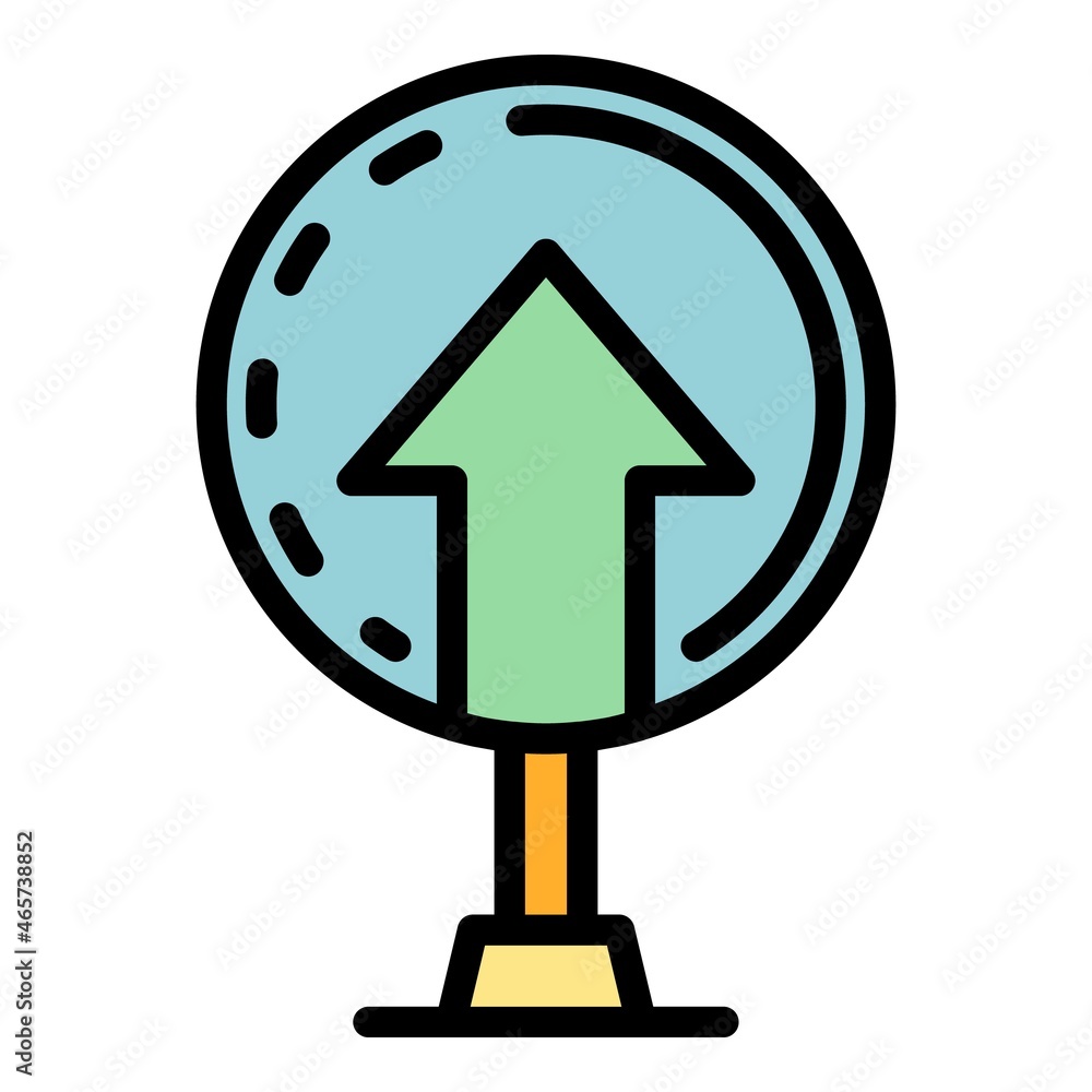 Poster arrow pointer icon. outline arrow pointer vector icon color flat isolated