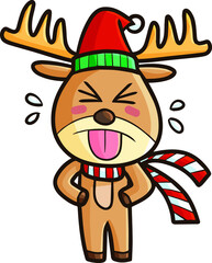 Funny christmas rain deer teasing