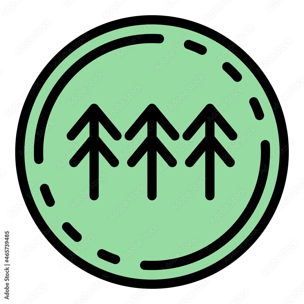 Poster spruce in the circle icon. outline spruce in the circle vector icon color flat isolated