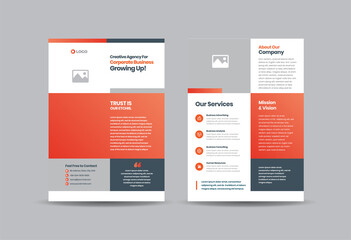 Corporate Business Flyer Design or Handout and leaflet design or Marketing sheet Brochure Design