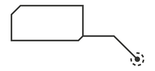 Callout title in fururistic HUD style. High tech interface element