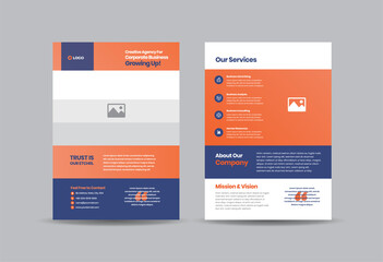 Corporate Business Flyer Design or Handout and leaflet design or Marketing sheet Brochure Design
