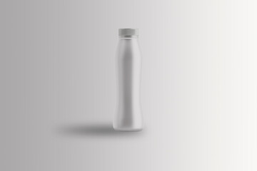 Empty blank realistic plastic bottle for yogurt or milk and other liquids. Mock Up Template. 3d rendering.