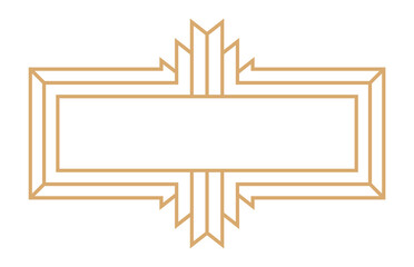 Modern geometric label. Vintage art deco line frame