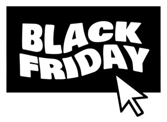 Black Friday sale sign, tag or banner with Mouse Pointer and space for your text
