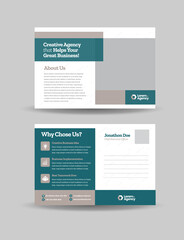 Fototapeta premium Corporate Business Postcard Design or Save The Date Invitation Card or Direct Mail EDDM Design 
