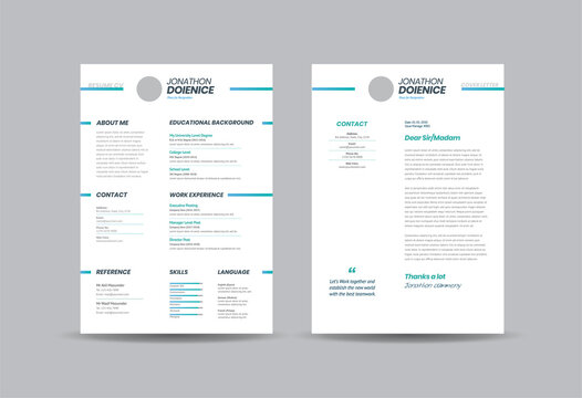 Curriculum vitae CV Resume Template Design or Personal Details for Job Application  
