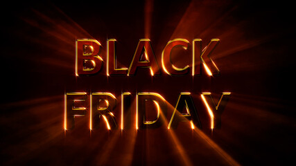 bright glowing text for black friday giveaway, isolated - object 3D rendering