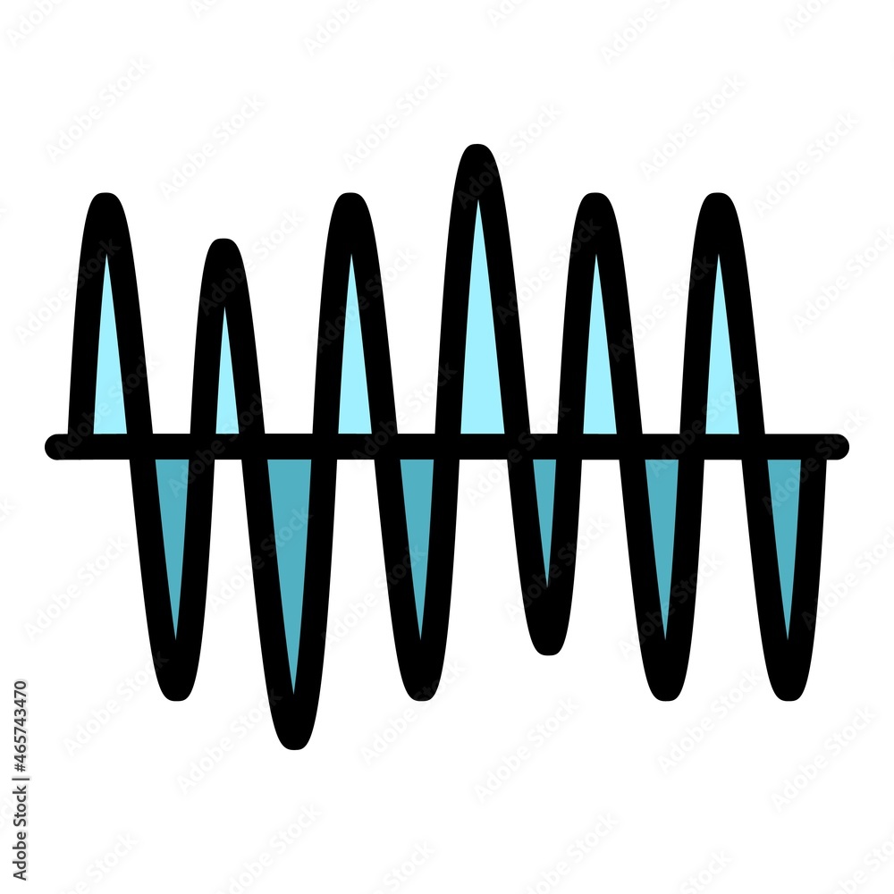 Poster sound range icon. outline sound range vector icon color flat isolated