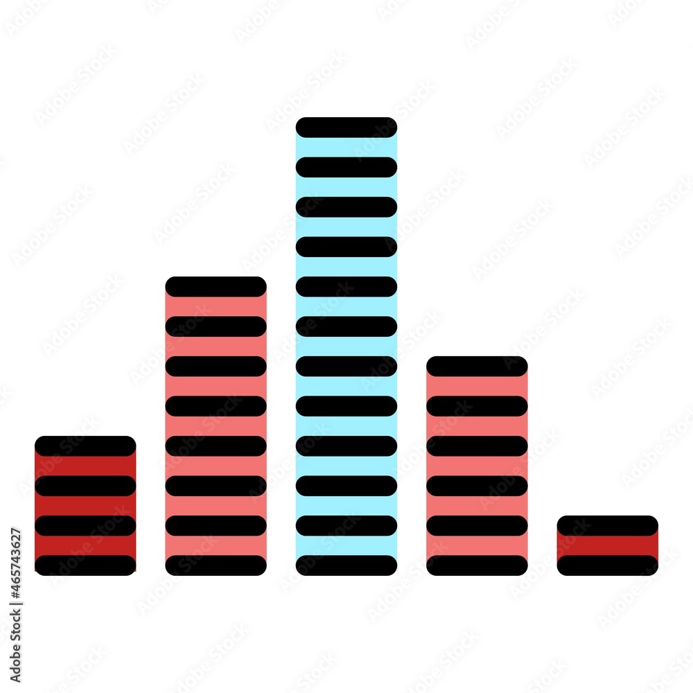 Poster equalizer columns icon. outline equalizer columns vector icon color flat isolated