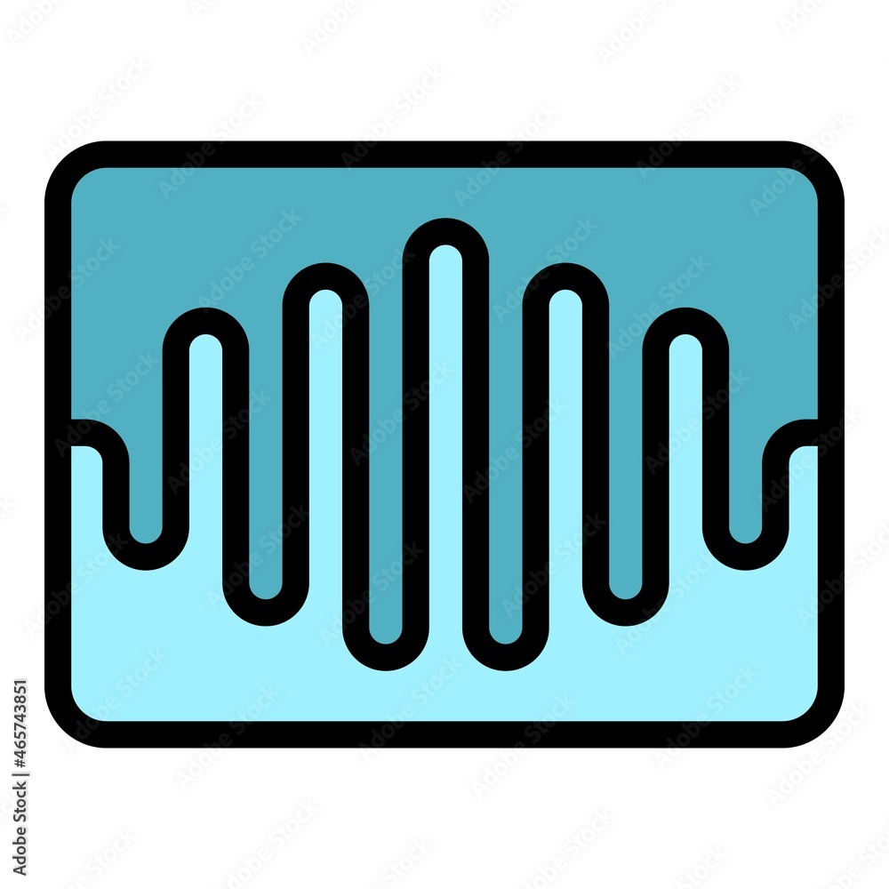 Poster sound range in a rectangle icon. outline sound range in a rectangle vector icon color flat isolated