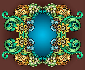 Vector abstract decorative floral ethnic ornamental illustration