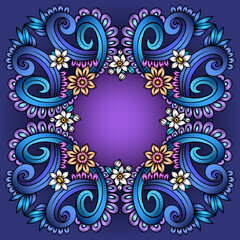 Vector abstract decorative floral ethnic ornamental illustration