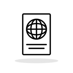 Passport icon in flat style. Travel symbol for your web site design, logo, app, UI Vector EPS 10.