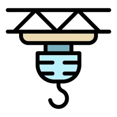 Truck crane hook icon. Outline truck crane hook vector icon color flat isolated