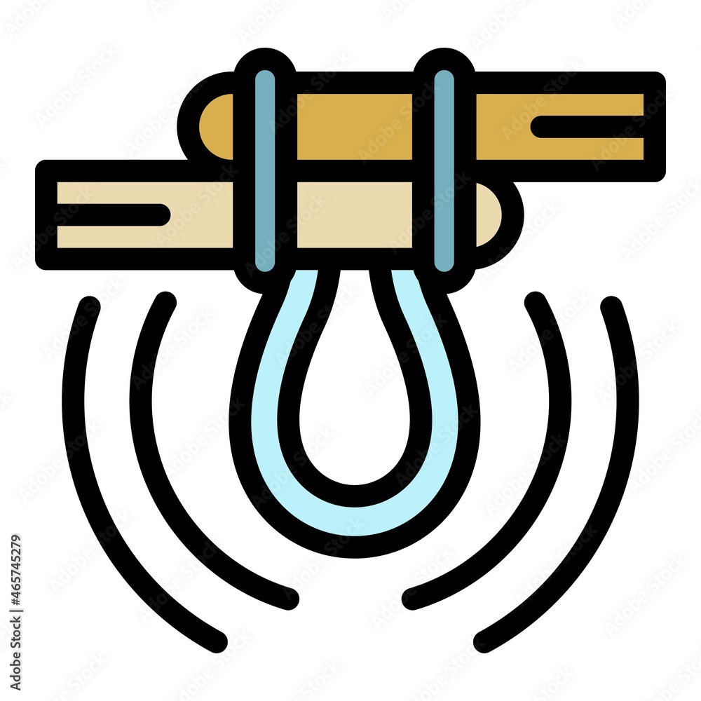 Poster climbing loop icon. outline climbing loop vector icon color flat isolated