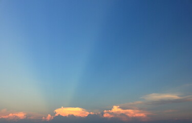 Photo set of clouds, sunset and the moon before dusk