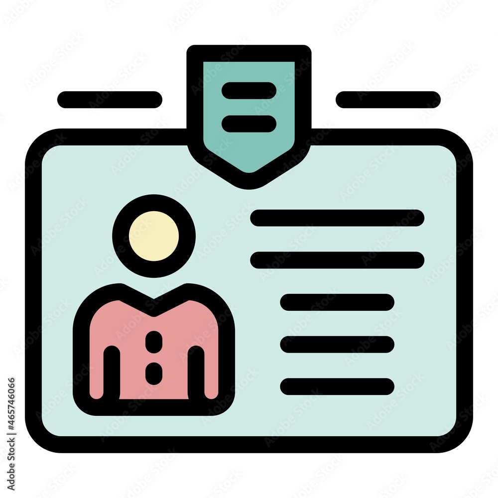 Poster badge with a person icon. outline badge with a person vector icon color flat isolated