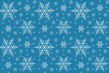 Snowflake vector background icon seamless pattern blue color. Winter white Christmas snowflakes crystal element. Ice collection weather illustration. Xmas frost flat isolated silhouette symbol.