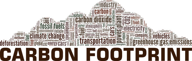 Carbon Footprint vector illustration word cloud isolated on white background.