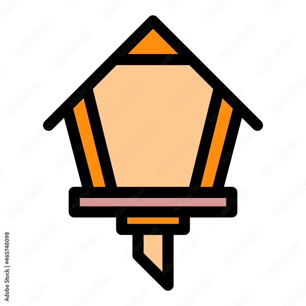 Poster tree bird feeders icon. outline tree bird feeders vector icon color flat isolated