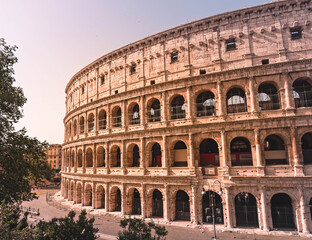 Fototapeta na wymiar Rome Italy, view of the famous Colosseum amphitheater