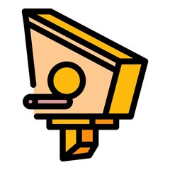 Bird house feeder icon. Outline bird house feeder vector icon color flat isolated