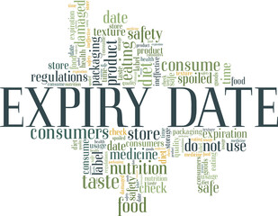 Fototapeta premium Expiry Date vector illustration word cloud isolated on white background.