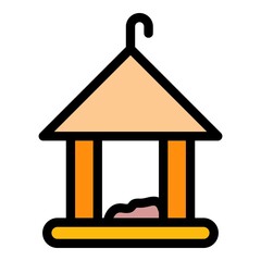 Season bird feeder icon. Outline season bird feeder vector icon color flat isolated