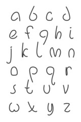 Funny hand drawn condensed comic cartoon font. Hand drawn alphabet text. Vector illustration font oof letters. Style uppercase letters. Ink letters collection, typography elements.
