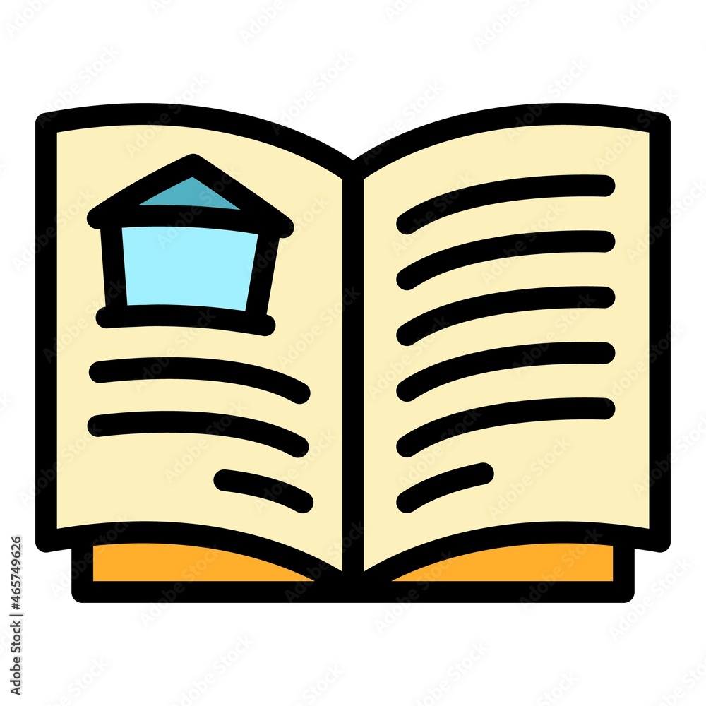 Aufkleber home construction docs icon. outline home construction docs vector icon color flat isolated