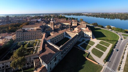 Fototapeta na wymiar Aerial view of Mantova (Mantua), Italy