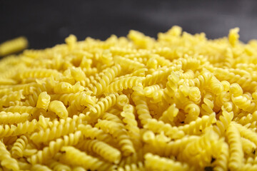Girandole pasta on black stone table