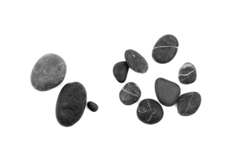 Smooth pebble stones isolated on white