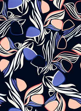 seamless stripe and polka dots mixed pattern colorful abstract print © Bymarmara
