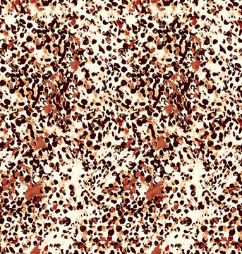 seamless watercolor brown lepard print pattern .