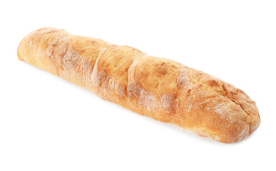 Tasty baguette isolated on white. Fresh bread