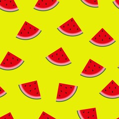 Watermelon seamless hand drawn yellow pattern. Vector illustration. summer print