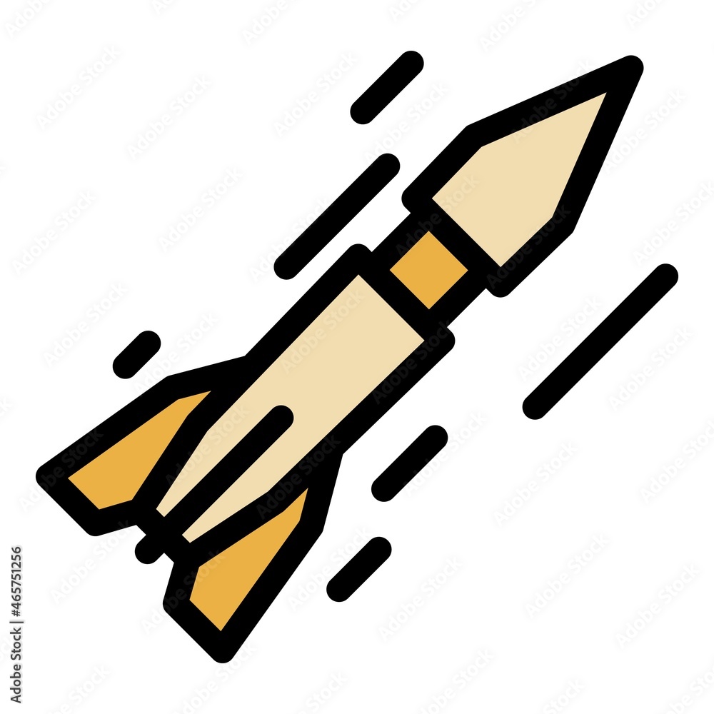Poster short range ballistic missile icon. outline short range ballistic missile vector icon color flat iso