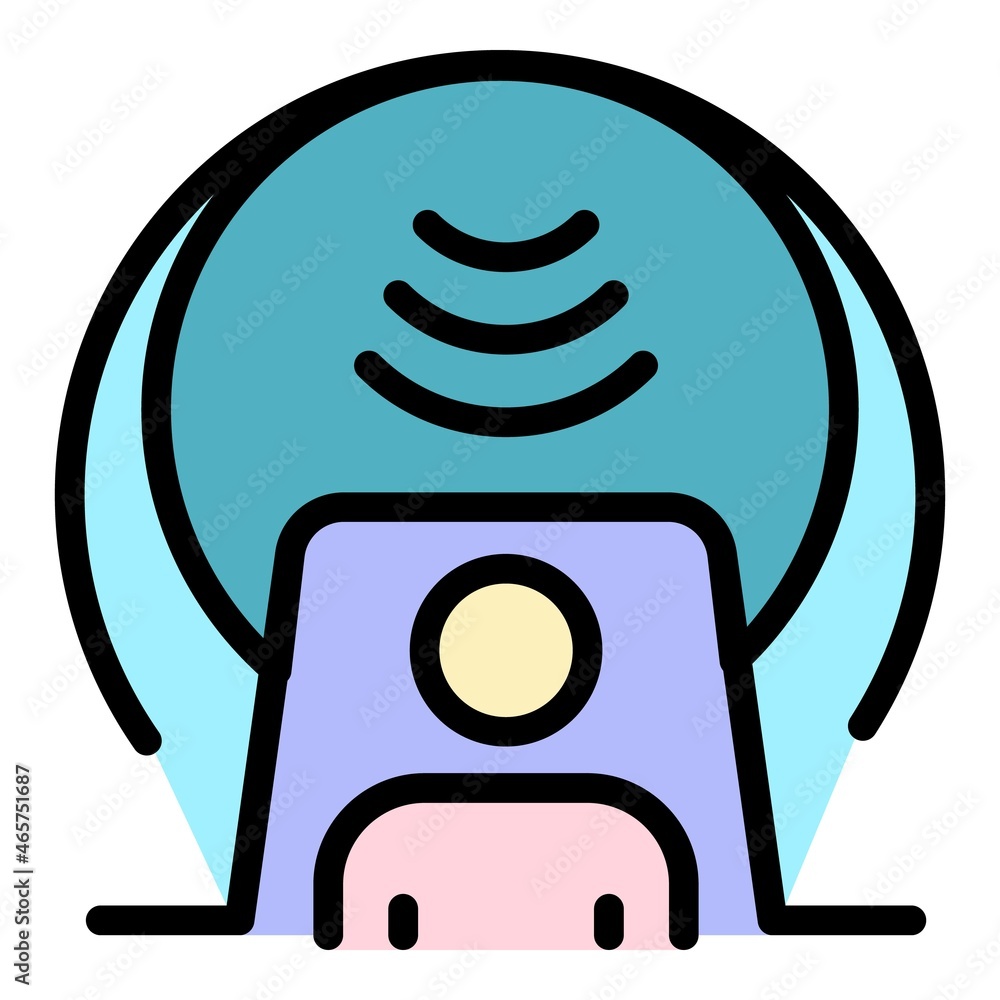 Poster mri testing icon. outline mri testing vector icon color flat isolated