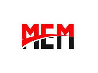 MEM Letter Initial Logo Design Vector Illustration