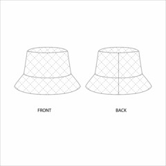 Sketch hats with stitching. Hat design template. 