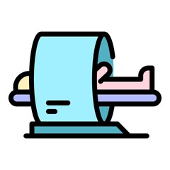 Magnetic scanner icon. Outline magnetic scanner vector icon color flat isolated