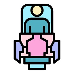 Tomograph icon. Outline tomograph vector icon color flat isolated