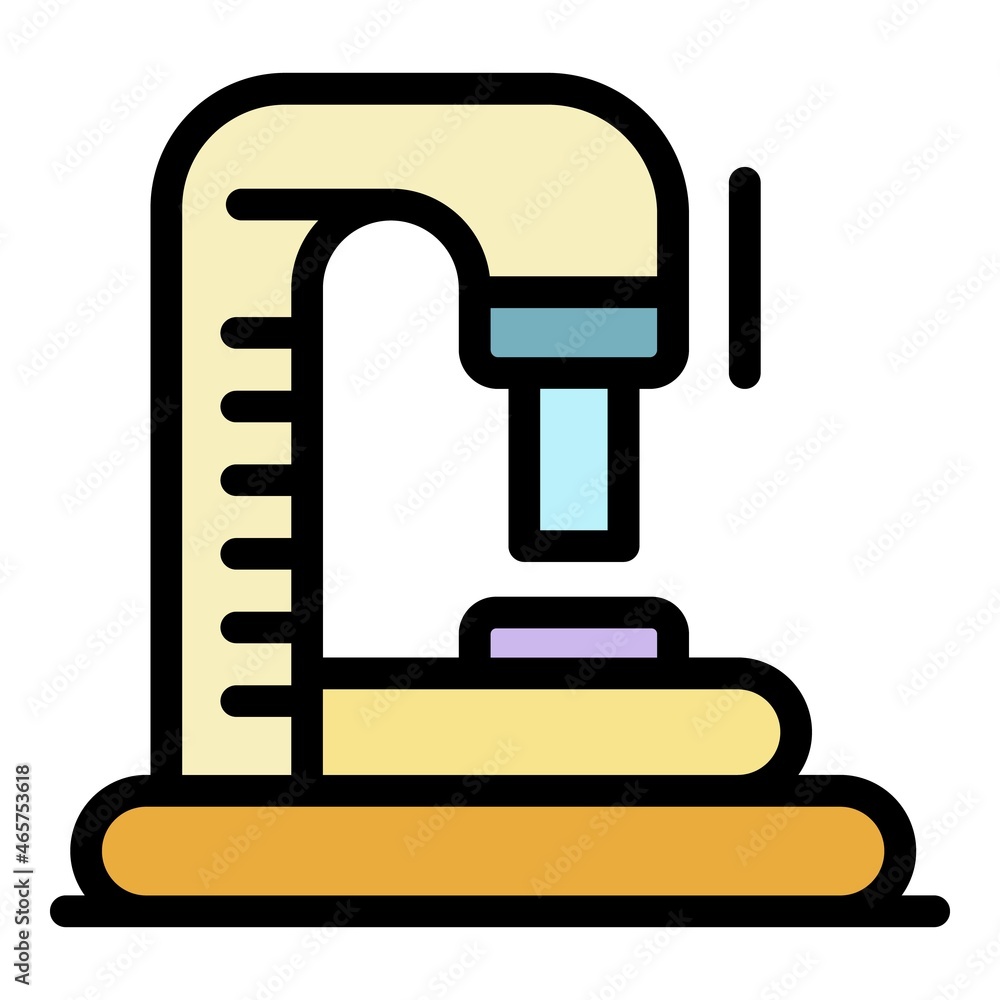 Poster microscope icon. outline microscope vector icon color flat isolated