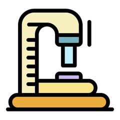 Microscope icon. Outline microscope vector icon color flat isolated