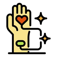 Blood pressure monitor icon. Outline blood pressure monitor vector icon color flat isolated