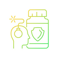 Anxiety supplements gradient linear vector icon. Mental health disorders. Nutrients for better brain chemistry. Thin line color symbol. Modern style pictogram. Vector isolated outline drawing