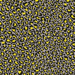 yellow Abstract design leopard animal skin seamless pattern. Jaguar, leopard, cheetah. Black and white seamless camouflage background.