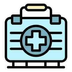 Medical box icon. Outline medical box vector icon color flat isolated